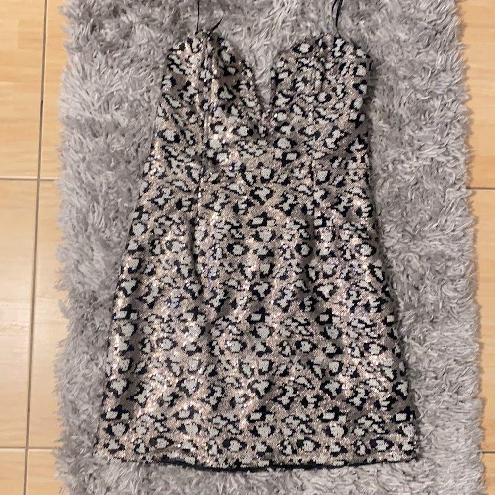 Cheetah print sequins dress